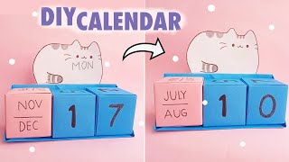 Origami Paper Block Calendar  DIY Desk calendar with Pusheen the catcraft queen [upl. by Minsk]