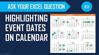 Highlight events weekends and holidays on calendar in Excel [upl. by Neerehs]