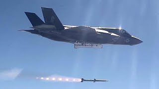 F35B Lightning II Fires AIM120 AMRAAM Missile For The First Time During WTI Training [upl. by Anihc]