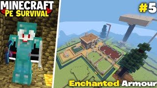 Make Enchanted Diomond Armour In MINECRAFT PE 🔥 SURVIVAL SERIES  EPISODE 5 [upl. by Tychon119]