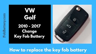 Volkswagen Golf Key Fob Battery Replacement 2010  2017 [upl. by Horbal]