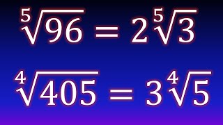 Simplificación de una raíz cuarta y quinta Ejemplo 4 [upl. by Eonak]