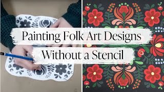 Painting Folk Art Designs Without a Stencil  Folk Art Painting Techniques with Country Chic Paint [upl. by Yennep124]