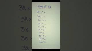 Easy trick to learn table of 38  Multiply trick shortvideo tabletrick shorts [upl. by Valdis]