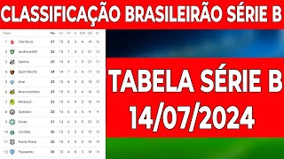 CLASSIFICAÇÃO DO BRASILEIRÃO SÉRIE B 2024  TABELA DO CAMPEONATO BRASILEIRO SÉRIE B  14072024 [upl. by Bevan]