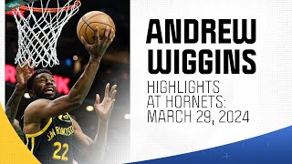 Andrew Wiggins highlights Watch Warriors forward score 20 points at Hornets  NBC Sports Bay Area [upl. by Temp]