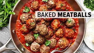 Easy Meatballs Recipe  in a homemade marinara sauce [upl. by Karolina645]