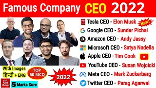 CEO 2022 Current Affairs in English  India amp World Affairs  CEO of Famous Companies 2022 [upl. by Arrais]