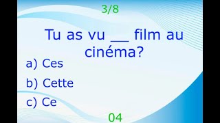 A1A2  CECETCETTECES  Demonstrative Adjectives  French Grammar Quiz [upl. by Notsgnik]