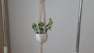 DIY makrama prosty kwietnik ze sznurka  easy makrame plant hanger  boho dekoracja  handmade gift [upl. by Lorrimer]