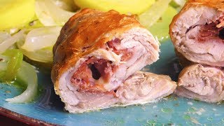 Muslos de pollo RELLENOS de JAMÓN ¡Y con su GUARNICIÓN [upl. by Nuawaj]