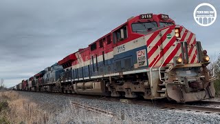 BCOL Heritage Unit CN 3115 takes the lead of CN 314 southbound with a GECX amp SD 60 in the lash up [upl. by Adraynek86]