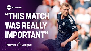 Player of the match Matthijs de Ligt reacts to Man Uniteds win and his debut goal 🤩 [upl. by Elocyn]