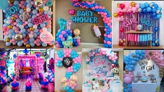 60 Creative Baby Shower Decoration Ideas at Home  Godh Bharai Rasam  Pink amp Blue Balloon Theme [upl. by Corell]