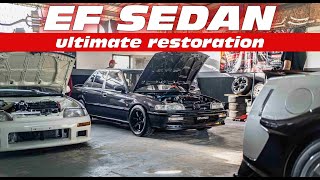 Honda EF SEDAN Type R Restoration [upl. by Nylynnej]