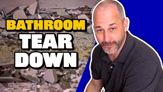 How to Redo an Entire Bathroom  DIY Demolition [upl. by Enitsahc]