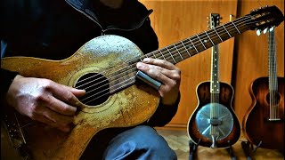 Krbis Guitar  HOOCHIE COOCHIE MAN Bottleneck sliding blues old 1900s parlor guitar [upl. by Yemane]