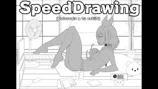 Speedrawing estilo manga 2  LineArt P1 [upl. by Atikehs]