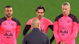 Manchester City train on the Wankdorf Stadium PLASTIC PITCH ahead of Champions League clash [upl. by Adnertal488]