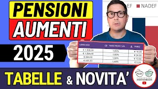 ULTIM’ORA ✅ PENSIONI ➜ AUMENTI 2025 ANTEPRIMA CALCOLI TABELLE REPORT INPS 📈 NUOVI IMPORTI GENNAIO [upl. by Allyson140]