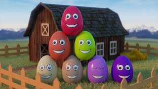 Learning Colors and Numbers Song  Colorful Eggs on the Farm [upl. by Amol925]