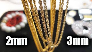 2mm vs 3mm Gold Rope Chains  Dont Make This Mistake [upl. by Ariak85]