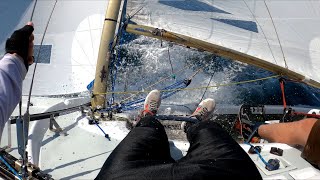 Sailing a Soling  Tiller Snaps MidRace [upl. by Hoang]