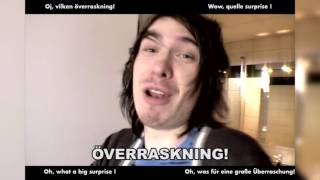 TRANSLATEOJ VILKEN ÖVERRASKNING in Swedish French German and English [upl. by Aliab]