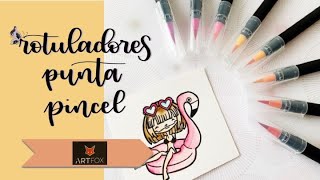 Probando ROTULADORES DE PUNTA PINCEL de ART FOX  SCRAP amp LETTERING CO [upl. by Elleirbag]