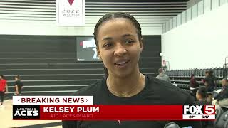 Aces players react to WNBA fulltime chartered flights [upl. by Nannahs]