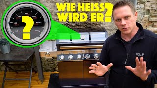 Rösle Videro G6S Vario Maximale Grill  Temperatur und Einbrennen des neuen Gasgrills  deutsch [upl. by Alludba979]