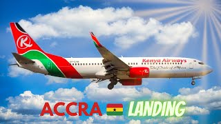 B738 ACCRA 🇬🇭KOTOKA INTERNATIONAL AIRPORT  LANDING 21  Cockpit View  ATC amp Crew Communications [upl. by Aicirtan800]