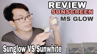 Review Suncreen Dari Ms Glow Sunglow VS Sunwhite Ampuh Mana KiraKira [upl. by Mirna513]