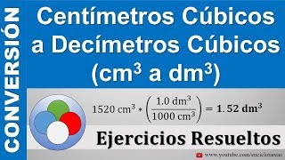 Conversión de Centímetros Cúbicos a Decímetros Cúbicos cm3 a dm3  Muy sencillo [upl. by Atiek]