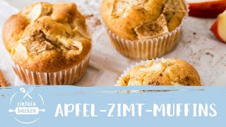 ApfelZimtMuffins I luftig lecker I Einfach Backen [upl. by Oregolac]