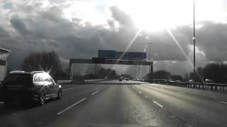 Driving On The M62 Motorway From J9 Warrington To J8 Burtonwood Cheshire England 14th April 2012 [upl. by Alleber]