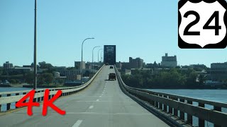 ⁴ᴷ Quincy Memorial Bridge eastbound 4K VIDEO [upl. by Sherburn]