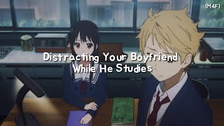 Distracting Your Boyfriend While He Studies M4F slightly tsundere teasing kisses ASMR RP [upl. by Llewxam]