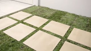 Installation du carrelage sur herbe  Tutoriel Vidéo [upl. by Hephzibah335]