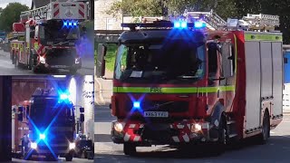 LOTS OF FIRE ENGINES RESPONDING Various UK Fire Appliances Responding on Blue Lights and Sirens [upl. by Silvester]