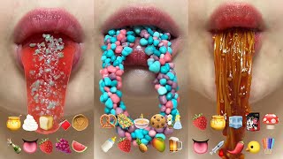 asmr 10 MINUTES FOR SLEEP EMOJI FOOD CHALLENGE mukbang eating sounds [upl. by Yojenitsirk]