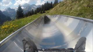 Mountain Coaster in Switzerland Rodelbahn Oeschinensee [upl. by Quenna]