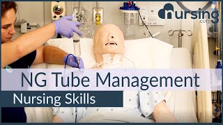 NG Tube Management Nursing Skills [upl. by Bordy]