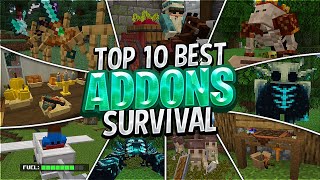 🏆Top 10 ADDONS SURVIVAL para MINECRAFT 120  12051 BEDROCK y PE ADDONS PARA MINECRAFT PE 120 [upl. by Llesram]