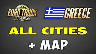 Greece DLC MAP amp All Cities REVEALED ● 15 Cities amp 6 Islands ● ETS2 [upl. by Mahseh]