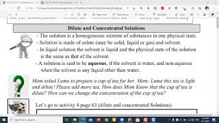 Concentrated and dilute solutions grade 7 [upl. by Nnairrehs]