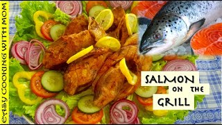 GRILLING SALMON  LACHS  fast and simple to prepare  easycookingwithmom [upl. by Lenahc799]