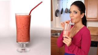 Strawberry Banana Smoothie Recipe  Laura Vitale  Laura in the Kitchen Episode 286 [upl. by Squier]