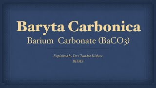 Baryta Carbonica  Allen’s Keynotes  Well Explained [upl. by Amerd]