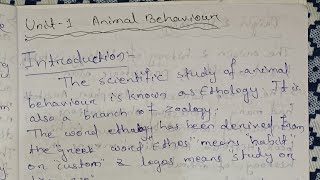 Animal Behaviour unit 1 DSE 1  semester 5 bsczoology  zoology  biology zoologynotes  notes [upl. by Attenaj123]